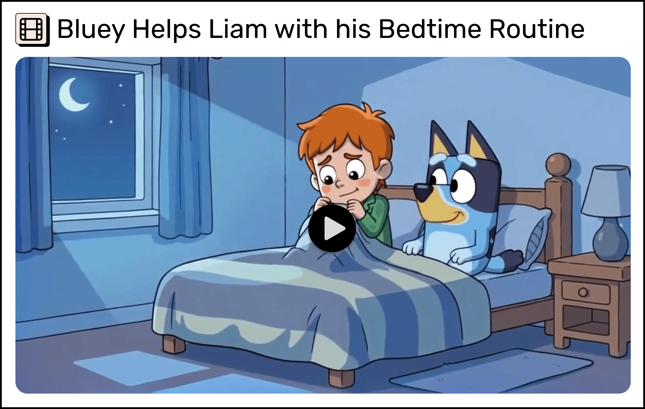 Video about bedtime routines